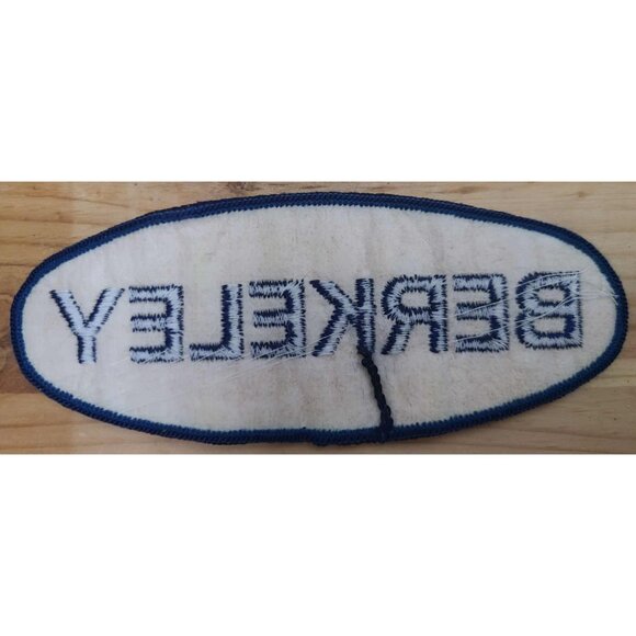 Vintage Berkeley Embroidered Patch Yellow Blue Oval University College Badge - Picture 2 of 2